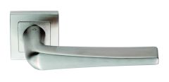 Eurospec SSL1404SSS Satin Stainless Steel Steelworx Plaza Lever on Square Rose Door Handles