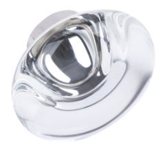 Hafele 133.50.122 44mm Round Polsihed Nickel Clear Glass Glacio Cabinet Knob