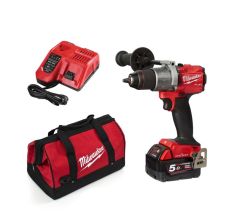 Milwaukee MILM18FPD2501B 18V Fuel Brushless Combi Drill with 1 x 5.0Ah Battery, Charger and Bag, M18 FPD2-501B