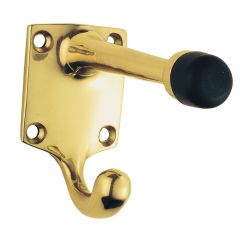Carlisle Brass AA38 Rubber Buffer Polished Brass Hat and Coat Hook With