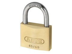 ABUS 37601 ABU65IB4063C 65IB/40mm Brass Padlock Stainless Steel Long Shackle 63mm Carded