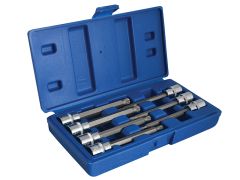 BlueSpot Tools 01512 Drive Extra Long Spline Socket Bit Set, 7 Piece B/S01512