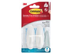 Command 17081B Medium Bathroom Hooks (Pack 2)