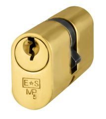 Keyed to differ (KTD) MP5 Architectural 5 Pin Oval Double Cylinder - Polished Brass - No Extra Keys