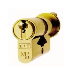 Keyed Alike (KA) Eurospec MP10 High Security Classroom Euro Cylinder &amp; Turn  - 10 Pin - A:70,B:35,C:35 - Polished Brass