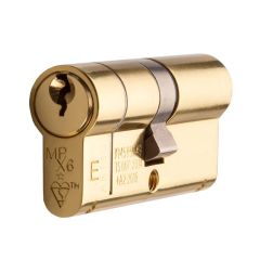 Keyed To Differ (KTD) Eurospec 1 Star British Standard High Security Euro Double Cylinder MPx6 - 6 Pin - A:70, B:35, C:35 - Polished Brass - No Extra Keys