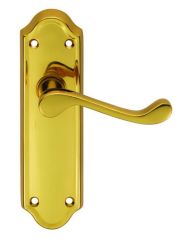 Carlisle Brass DL18 Ashtead Polished Brass Latch Lever Door Handle Backplate