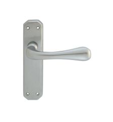 Carlisle Brass Eden Lever on Lock Backplate-Satin Chrome-Door Handle
