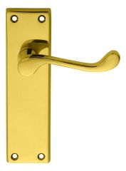 Carlisle Brass DL54S Polished Brass Victorian Scroll Lever Latch Door Handle Backplate