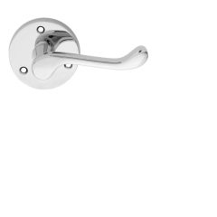 Carlisle Brass Victorain Scroll Lever On Round Rose-Polished Chrome-Door Handle
