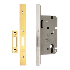 Easi-T Architectural Din Euro Profile Deadlock-Stainless Brass-Square