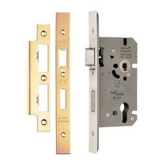 Easi-T Architectural Din Euro Profile Escape Lock-Square-Stainless Brass