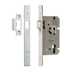Easi-T Architectural Din Euro Profile Nightlatch-Bright Stainless Steel-Square