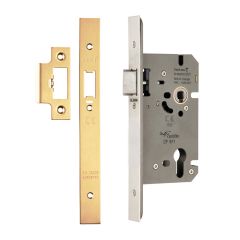 Easi-T Architectural Din Euro Profile Nightlatch-Stainless Brass-Square