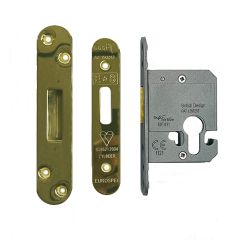 Easi-T BS Euro Profile BS Cylinder Deadlock-Stainless Brass-66mm (2.5")-Radius
