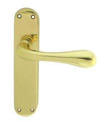 Manital Astro Lever on Backplate-Polished Brass-Door Handle