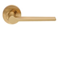 Carlisle Brass Velino Lever on Round Rose Door Handle-Door Handle-Satin Brass
