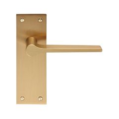 Carlisle Brass Velino Lever on Flat Backplate-Minimum 44mm-Satin Brass-Door Handle
