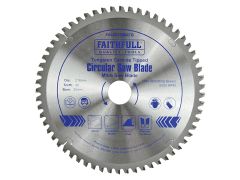 Faithfull FAIZ21660ATB TCT Cross Cut Mitre Saw Blade 216 x 30mm x 60T NEG