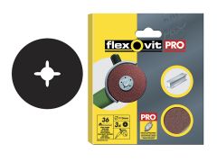 Flexovit 63642527538 Aluminium Oxide Fibre Disc 125mm Fine 80G (Pack 3)