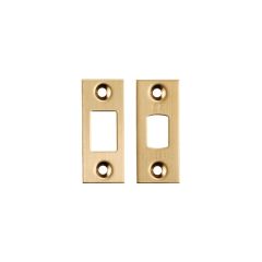 Forend Strike & Fixing Pack To Suit Heavy Duty Tubular Deadbolt-Satin Brass-Square Forend