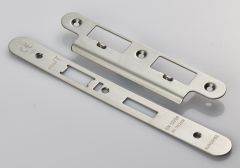 Easi-T Forend Strike & Fixing Pack To Suit Din Escape Locks-Satin Stainless Steel-Radius