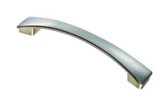 Carlisle Brass Fingertip Valetta Bow Handle-Satin Nickel-Centres:160mm,Overall:184mm,Projection:27mm