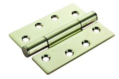 Eurospec H3N1207/14PVD 102x76mm Square Bright Stainless Steel Fire Door Concealed Bearing Triple Knuckle Hinge Grade 14