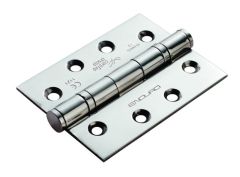 Eurospec HIN1433P/13BSS/3P 102x76mm Bright Square Stainless Steel Ball Bearing Hinges (3 Pack) Grade 13