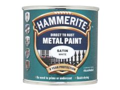 Hammerite 5092881 Direct to Rust Satin Finish Metal Paint White 250ml
