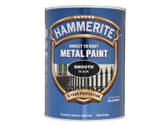 Hammerite 5084867 Direct to Rust Smooth Finish Metal Paint Black 5 Litre