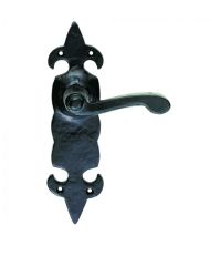 Carlisle Brass LF5505 Ludlow Black Antique Fleur De Lys Door Handle Lever Backplate