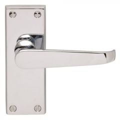 Carlisle Brass M31CP Polished Chrome Victorian Short Lever Latch Door Handle Backplate