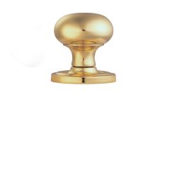 Manital Concealed Fix Mushroom Mortice Knob-Polished Brass-Door Knob

