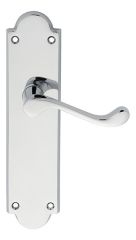 Carlisle Brass Victorian Scroll Lever on Shaped Backplate-Polished Chrome-Door Handle

