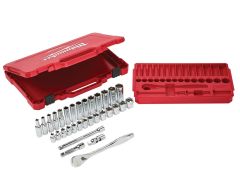 Milwaukee 4932464945 3/8in Drive Ratcheting Socket Set, 32 Piece