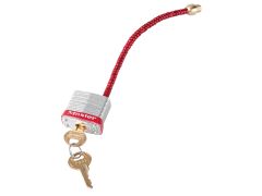 Master Lock 7C5RED Lockout Padlock with Flexible Braided Steel Cable Shackle