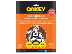 Oakey 63642526734 Superflex Cloth Backed Aluminium Oxide Sheets 230 x 280mm Assorted -3