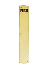 Carlisle Brass Engraved Finger Push Plate for Door