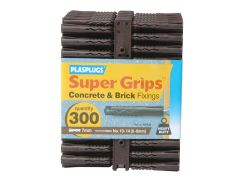 Plasplugs BP539CC Solid Wall Super Grips Fixings Brown -300
