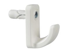 Plasplugs HW124 White Single Hollow Door Hook Pack of 1