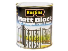 Rustins BLAM1000 Matt Black Paint Quick Drying 1 Litre