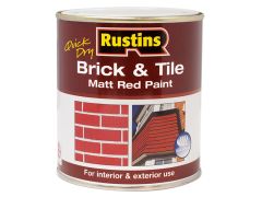 Rustins BRITW1000 Quick Dry Brick & Tile Paint Matt Red 1 litre