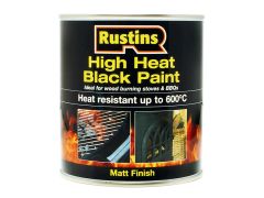 Rustins HRBL250 High Heat Paint 600AC Black 250ml