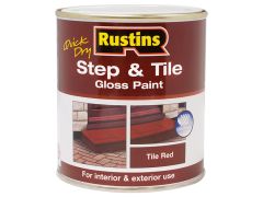 Rustins STRDW1000 Quick Dry Step & Tile Paint Gloss Red 1 litre