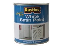 Rustins WHISW1000 Quick Dry White Satin Paint 1 Litre
