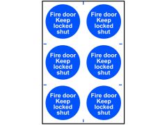 Scan 0153 Fire Door Keep Locked Shut - 6 PVC Signs 100 x 100mm