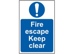 Scan 0158 Fire Escape Keep Clear - PVC Sign 200 x 300mm
