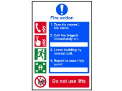 Scan 0175 Fire Action Procedure, Style 1 - PVC Sign 200 x 300mm