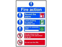 Scan 0178 Fire Action Procedure, Style 2 - PVC Sign 200 x 300mm